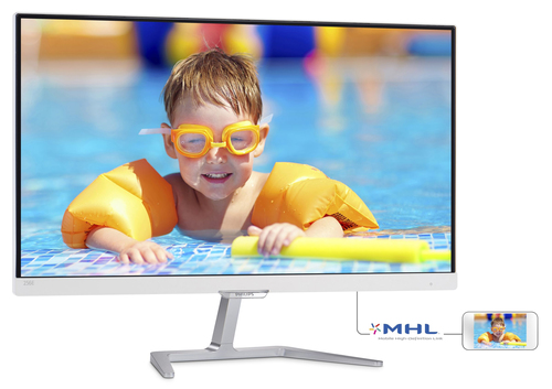 Philips E Line 256E7QDSA6/93 computer monitor 63.5 cm (25″) 1920 x 1080 pixels Full HD LED Silver, White
