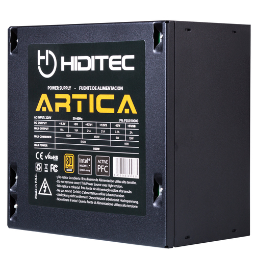 Hiditec Artica 500W 80Plus Bronze power supply unit 20+4 pin ATX ATX Black