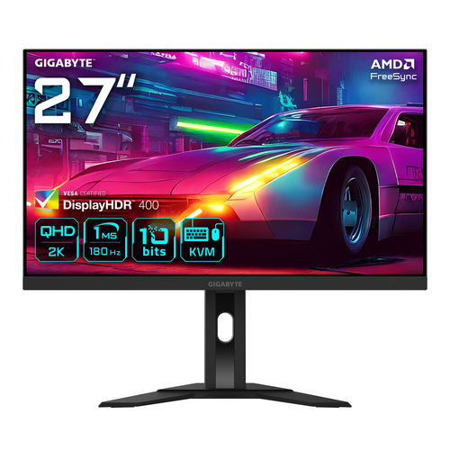 GIGABYTE M27QA 27″ QHD Gaming Monitor – 2560 x 1440, 180Hz, 1ms, 350 cd/m², FreeSync Premium, HDR ready, HDMI 2.1, Displayport 1.4