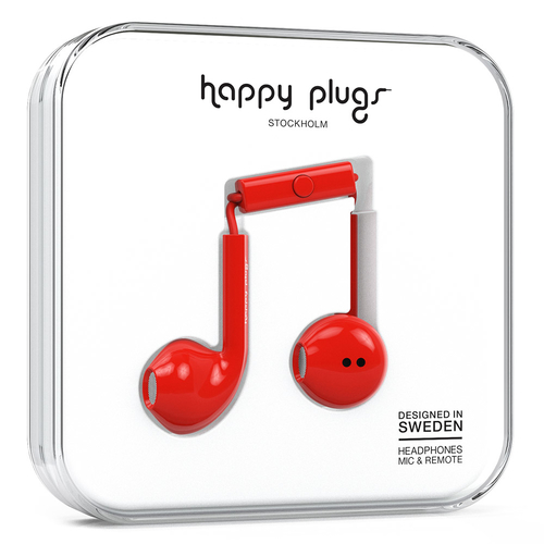 Happy Plugs Earbud Plus Headset Wired In-ear Calls/Music Red