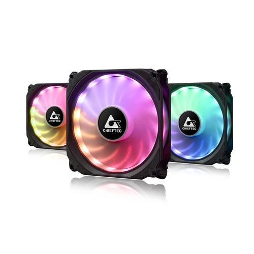 Chieftec CF-3012-RGB computer cooling system Computer case Fan 12 cm Black