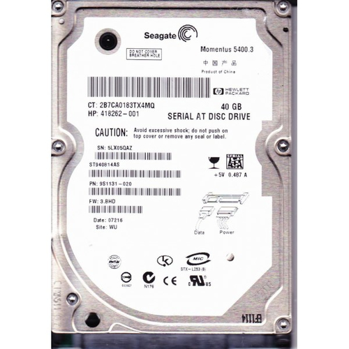 Seagate Momentus 5400.3 SATA 40GB internal hard drive 5400 RPM 8 MB 2.5″ Serial ATA