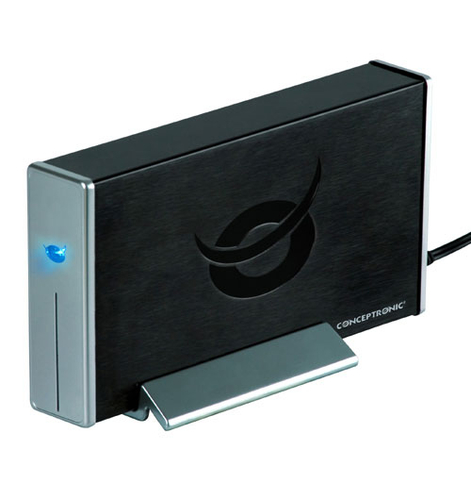 Conceptronic Grab’n’Go USB 2.0 & FireWire 250GB Hard Disk external hard drive 7200 RPM 3.5″ Black