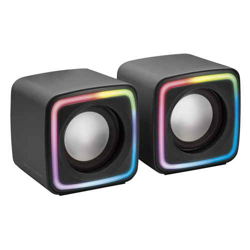 Mars Gaming MSCUBE Black Compact RGB Gaming Speakers 8W DSP Sound Processor
