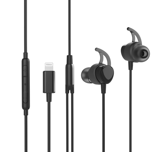 eSTUFF In-ear Headphone With Hook Headphones Wired Calls/Music Black