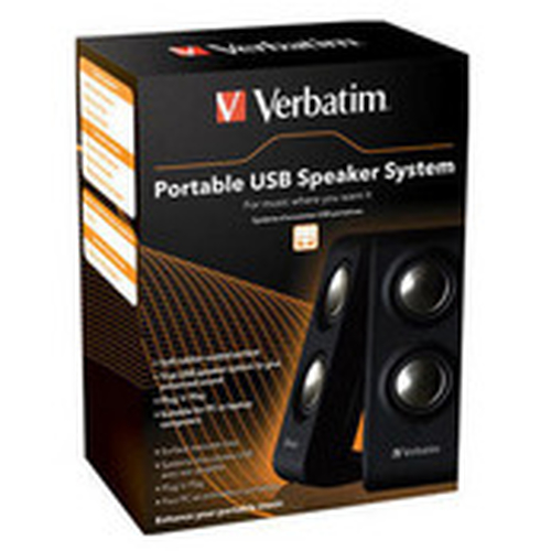 Verbatim Portable USB Speaker System Black 2 W