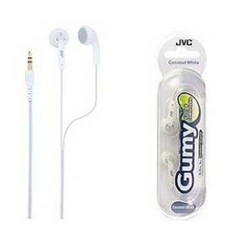 JVC Portable Gummy Earbud Headphones (White) Wired