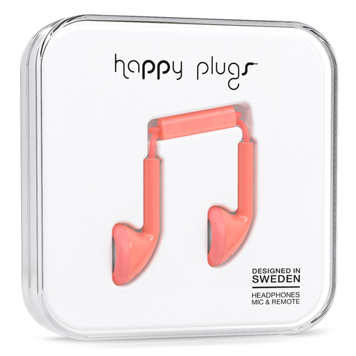 Happy Plugs Earbud Headset Wired In-ear Coral