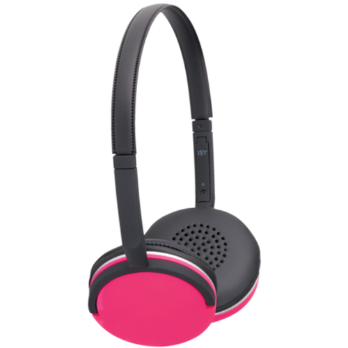 ISY IHP 1050 Headphones Wired Head-band Black, Pink