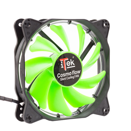 itek Cosmo Flow Computer case Fan 12 cm Black, Green