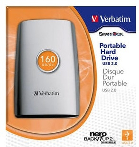 Verbatim 2.5” Portable Hard Drive USB 2.0 160GB external hard drive 5400 RPM 2.5″ Silver