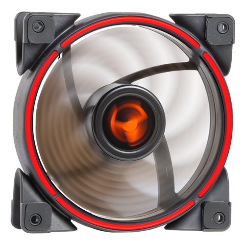 itek T-Ring RED Computer case Fan 12 cm Black