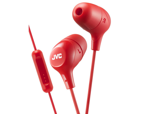 JVC HA-FX38M-R-E Inner Ear Headphones with Remote & Mic