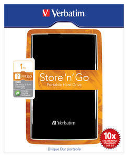 Verbatim Store ‘n’ Go 1TB external hard drive 5400 RPM 2.5″ USB Type-A 3.2 Gen 1 (3.1 Gen 1) Black