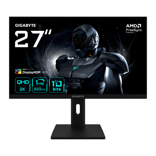 GIGABYTE G27Q3 27” 2K QHD Gaming Monitor – 2560 x 1440, 320Hz, 1ms, 350 cd/m², FreeSync Premium, Display HDR400, HDMI 2.0, Displayport 1.4