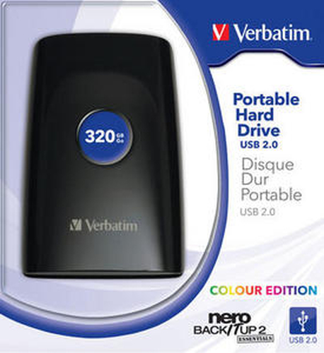 Verbatim 2.5” Portable HDD USB 2.0 320GB, Black external hard drive 5400 RPM 2.5″