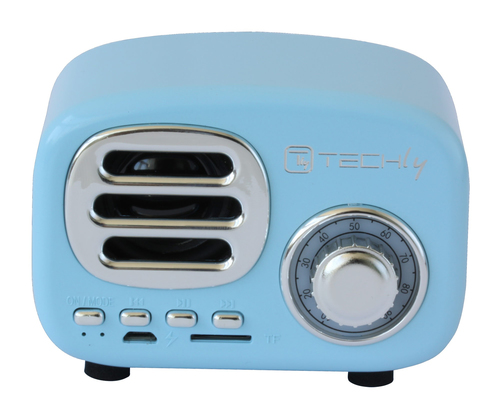 Techly ICASBL12BLUE portable/party speaker Blue, Silver 5 W