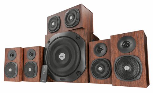 Trust Vigor 5.1 speaker set 75 W Home theatre Black, Wood 5.1 channels 2-way