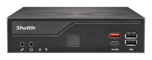 Shuttle Slim PC DH810S, S1851, 2x DP, 1x HDMI, 1x 2.5″, 1x M.2, 1x LAN (Intel 1G), 8x USB, 1x COM, 24/7 permanent operation, incl. VESA