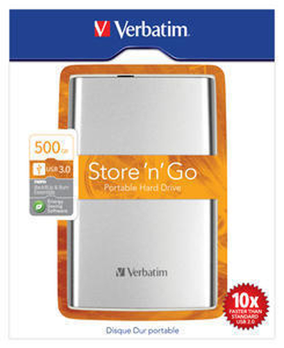 Verbatim Store ‘n’ Go USB 3.0 Portable Hard Drive 500GB external hard drive 5400 RPM 2.5″ USB Type-A 3.2 Gen 1 (3.1 Gen 1) White