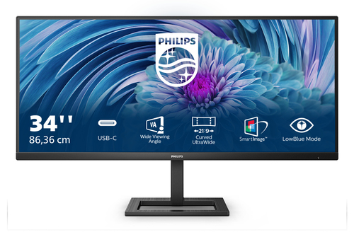 Philips E Line 346E2LAE/75 computer monitor 86.4 cm (34″) 3440 x 1440 pixels Wide Quad HD LCD Black