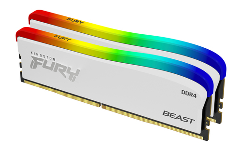 Kingston Technology FURY Beast 16GB 3200MT/s DDR4 CL16 DIMM (Kit of 2) White RGB SE