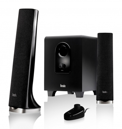 Hercules XPS 2.1 40 Slim + Tunes Explorer Wireless speaker set 32 W Black 2.1 channels 16 W