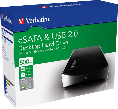 Verbatim 500GB External eSATA/USB 3.5″ HDD external hard drive 7200 RPM 3.5″