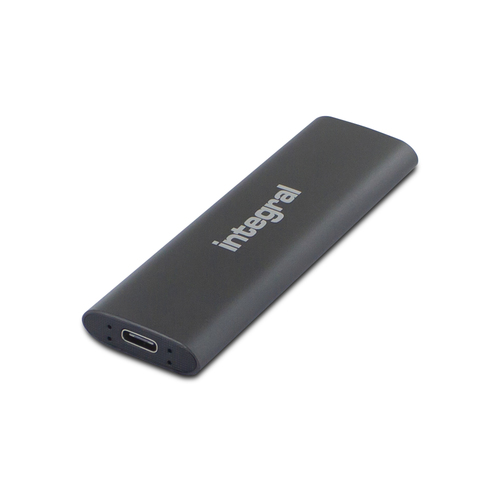Integral 256GB PORTABLE EXTERNAL SSD USB 3.2 GEN2 3.0 TYPE C R-500MB/s W- 400MB/s C-A CABLE A-C ADAPTOR AND CARRY CASE INC