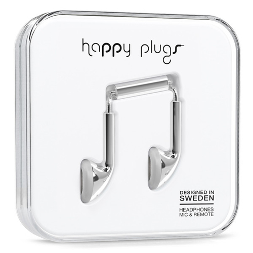 Happy Plugs Earbud Silver Headset Wired In-ear Calls/Music