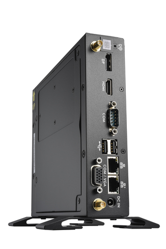 Shuttle POS System DS500, Celeron 7305, 8GB DDR5, 120 GB M.2 SSD (NVMe) 2x LAN (1x 2.5Gbit ,1x 1Gbit), 1xCOM,1xHDMI,1xDP, 1x VGA, fanless, 24/7 permanent operation