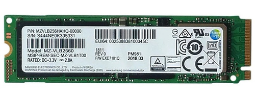 Samsung PM981 256 GB M.2 PCI Express 3.0 NVMe