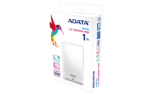 ADATA HV620 1TB external hard drive USB 3.2 Gen 1 (3.1 Gen 1) White