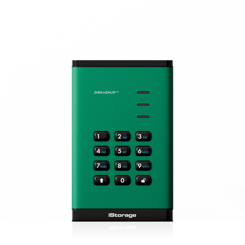 iStorage diskAshur³ SSD 8TB Green | Secure Portable Solid State Drive | FIPS 140-3 Level 3 Complaint |Common Criteria EAL 5+ | PIN protected | AES-XTS 256-bit hardware encryption | GDPR, TAA Compliant | Dust/Water Resistant |