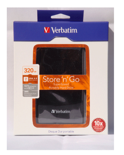 Verbatim 320GB Store ‘n’ Go USB 3.0 external hard drive USB Type-A 3.2 Gen 1 (3.1 Gen 1) Black