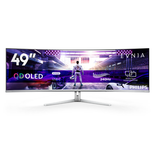 Philips Evnia 8000 49M2C8900/75 computer monitor 124.2 cm (48.9″) 5120 x 1440 pixels Dual QHD QD-OLED White