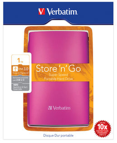 Verbatim Store’n’Go USB 3.0 1TB external hard drive 2.5″ Micro-USB B 3.2 Gen 1 (3.1 Gen 1) Pink