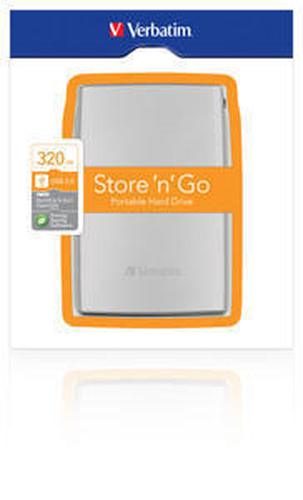 Verbatim Store ‘n’ Go USB 2.0 Portable Hard Drive 320GB external hard drive 5400 RPM 2.5″ Silver