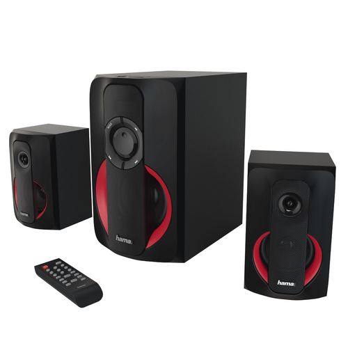 Hama 00173143 speaker set 80 W PC/Laptop Black, Red 2.1 channels 2-way 11 W Bluetooth