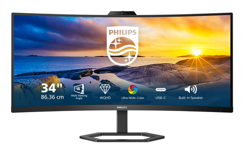 Philips 5000 series 34E1C5600HE/23 computer monitor 86.4 cm (34″) 3440 x 1440 pixels Wide Quad HD LCD Black