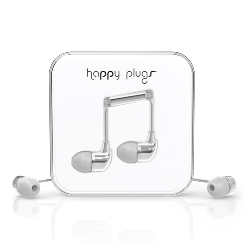 Happy Plugs In-Ear Headset Wired Calls/Music Silver