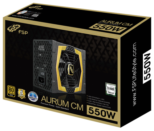 FSP Aurum CM 550 power supply unit 550 W 20+4 pin ATX ATX Black