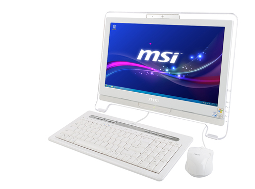 MSI AE1920-D52N23W7P Intel Atom® D525 47 cm (18.5″) 1366 x 768 pixels Touchscreen All-in-One PC 2 GB DDR3-SDRAM 320 GB HDD Windows 7 Professional White