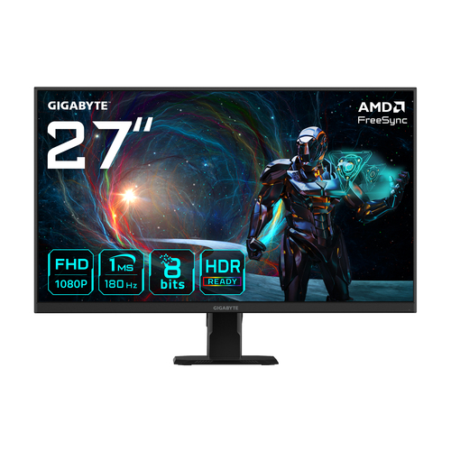 GIGABYTE GS27FA 27″ FHD Gaming Monitor – 1920 x 1080, 180Hz, 1ms, 300 cd/m², FreeSync, HDR Ready, HDMI 2.0, Displayport 1.4