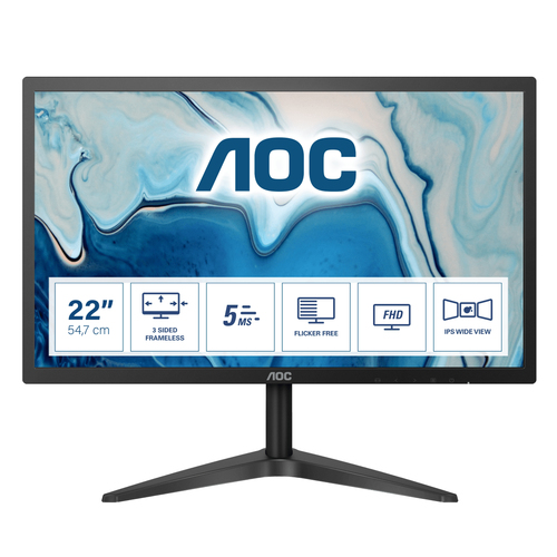 AOC B1 22B1HS computer monitor 54.6 cm (21.5″) 1920 x 1080 pixels Full HD LED Black