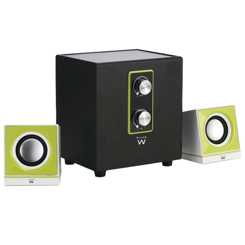 Ewent EW3508 speaker set 8 W Universal Black, Green, White 2.1 channels 1-way 5 W