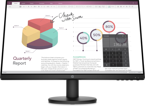 HP P24v G4 computer monitor 60.5 cm (23.8″) 1920 x 1080 pixels Full HD Black