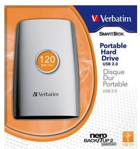 Verbatim 2.5” Portable Hard Drive USB 2.0 120GB external hard drive 5400 RPM 2.5″ Silver