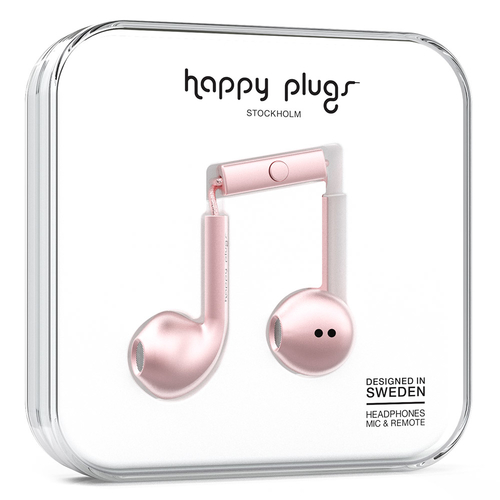Happy Plugs Earbud Plus Headset Wired In-ear Calls/Music Pink gold